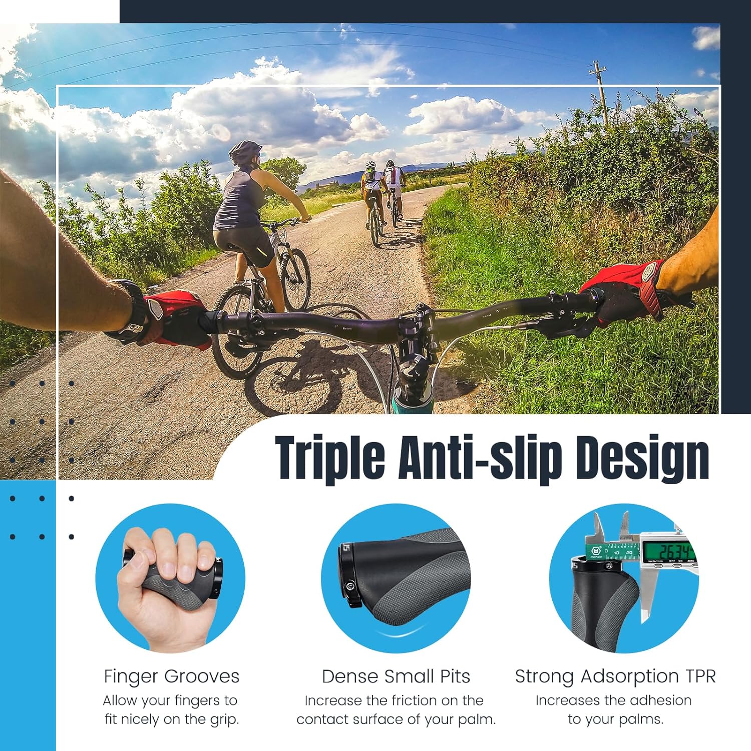 PRUNUS Bike Grips Rubber eBike Grips - Image 3