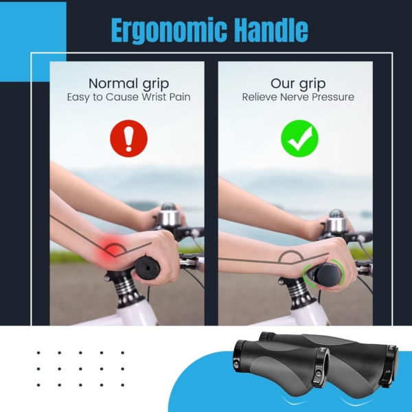 PRUNUS Bike Grips Rubber Ergonomic Antislip Handlebar Grips - Image 2