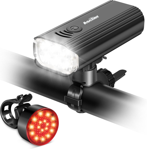 Ascher 1000 Lumens Bicycle Headlight and Compact Tail Light